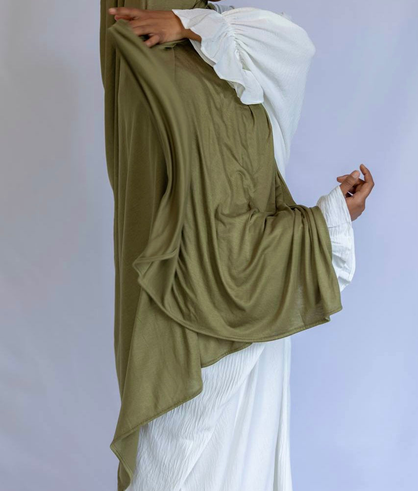 Jersey Hijab - Olivgrün