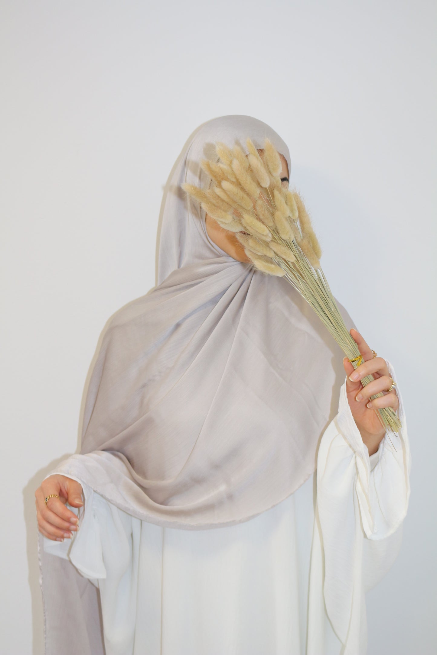 Satin Hijab - Silber