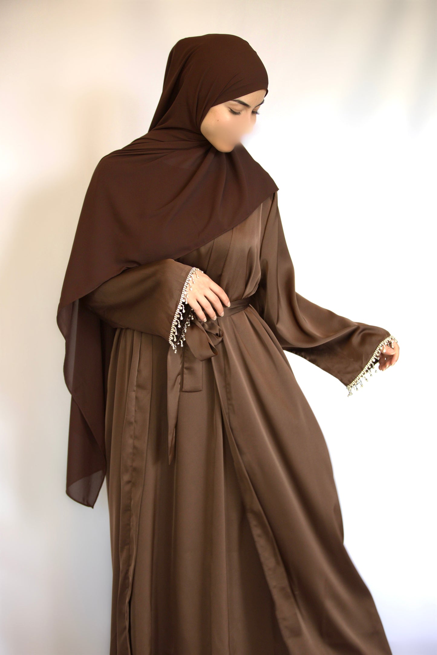 Abaya Diamant 3-teilig - Coffee