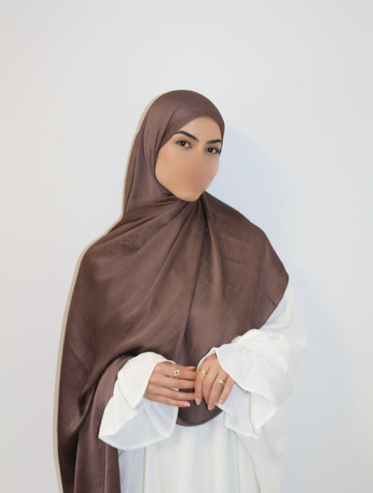 Satin Hijab - Schokolade