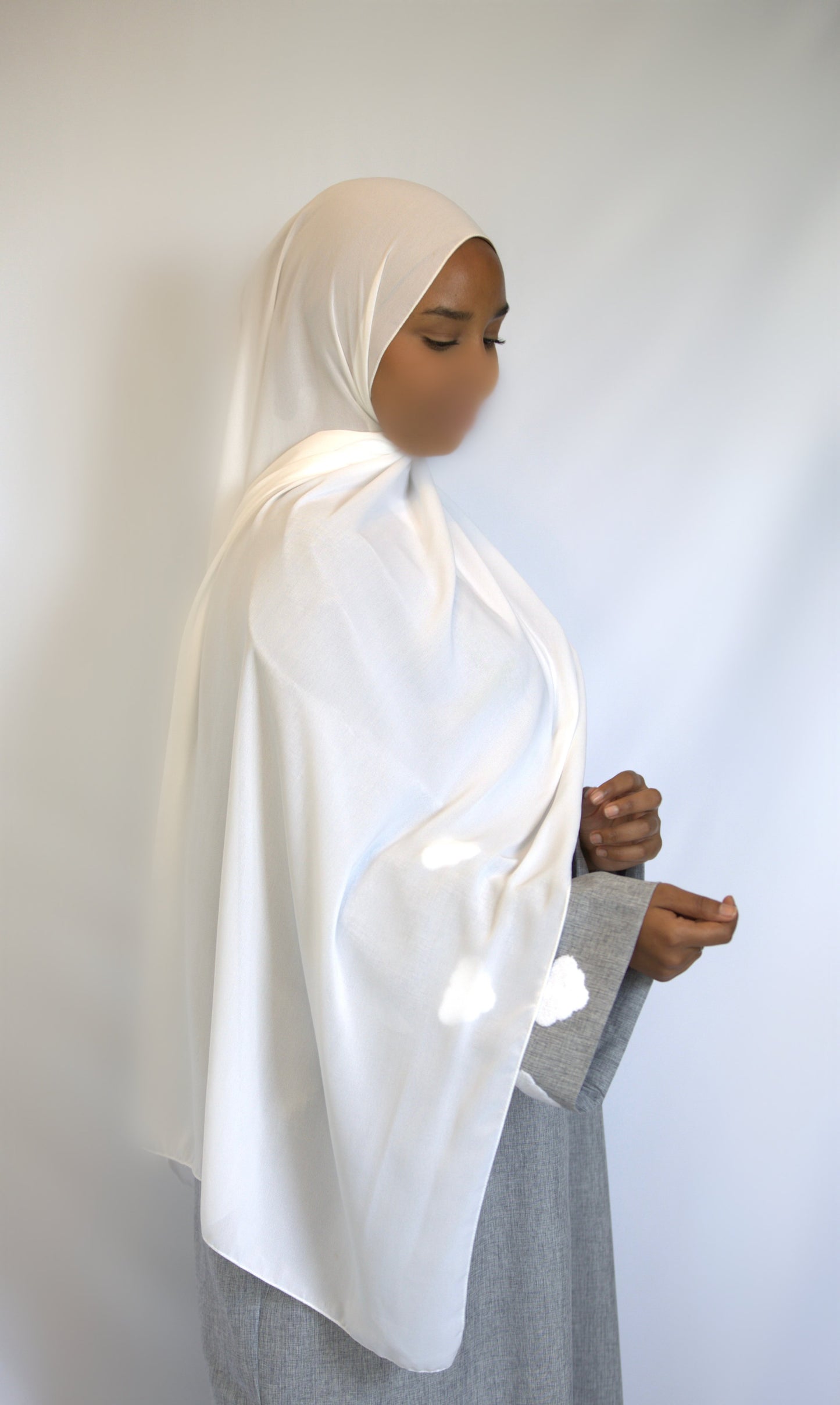 Premium chiffon hijab - White