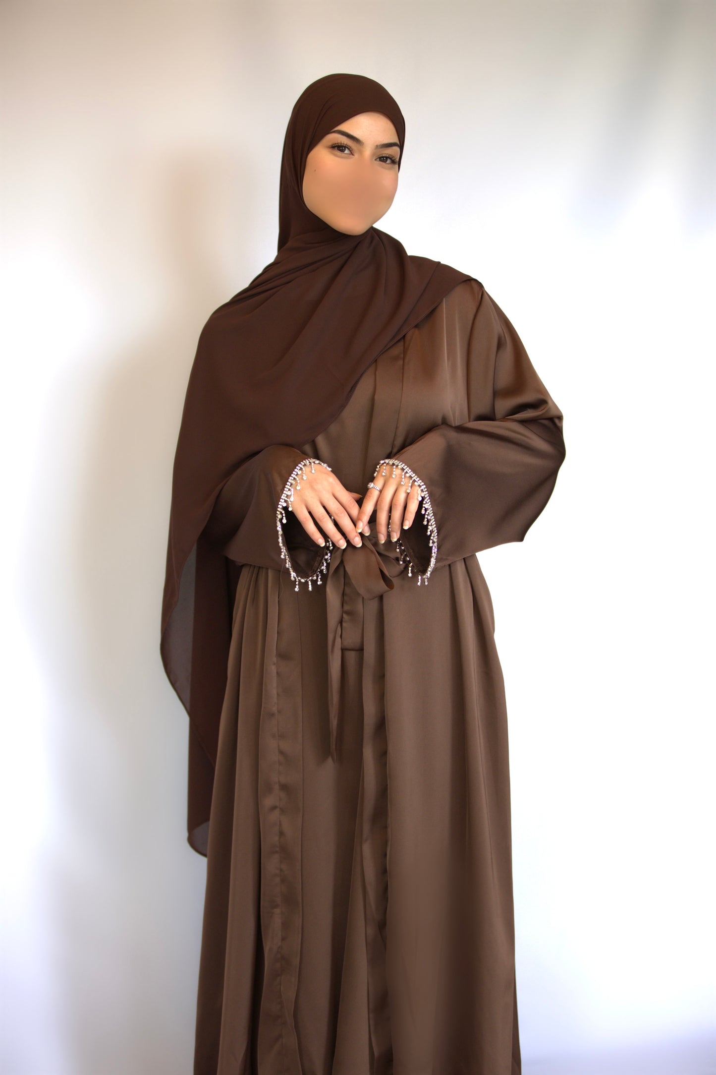 Abaya Diamant 3-teilig - Coffee