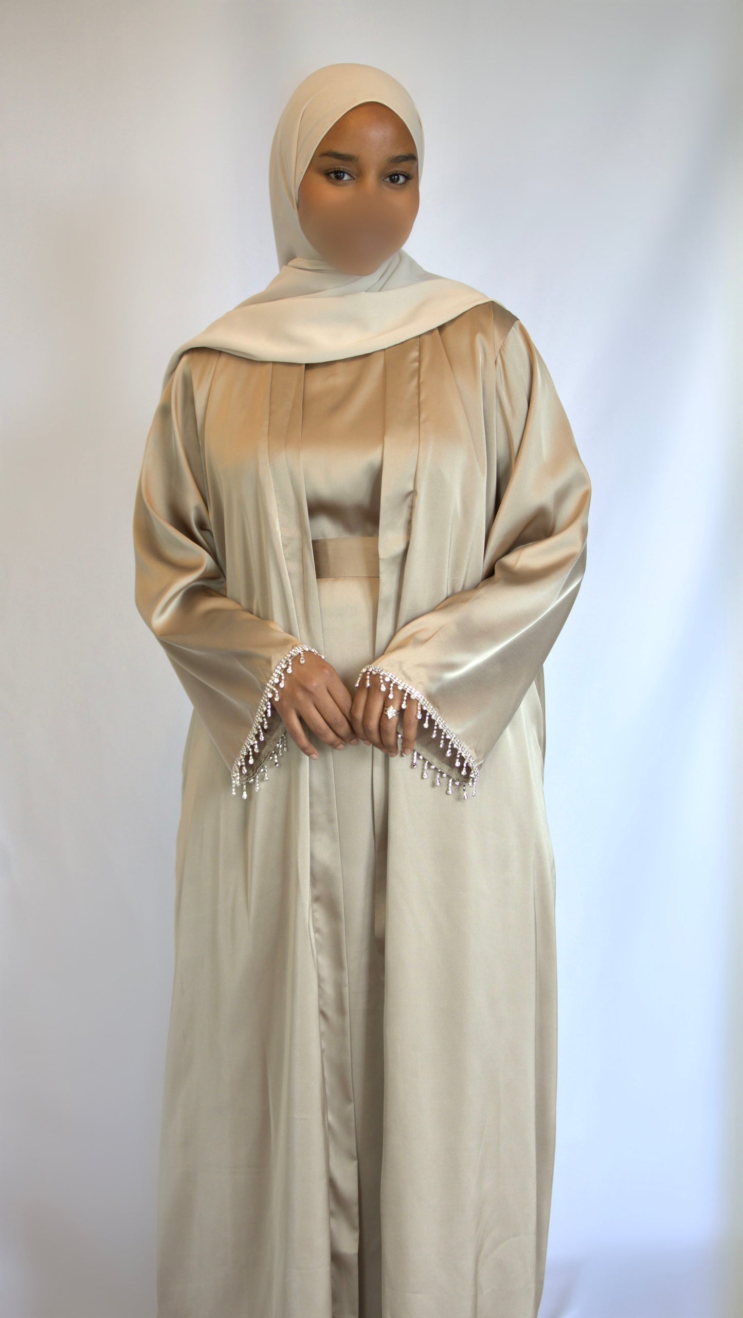 Abaya Diamant 3-pièces - Beige