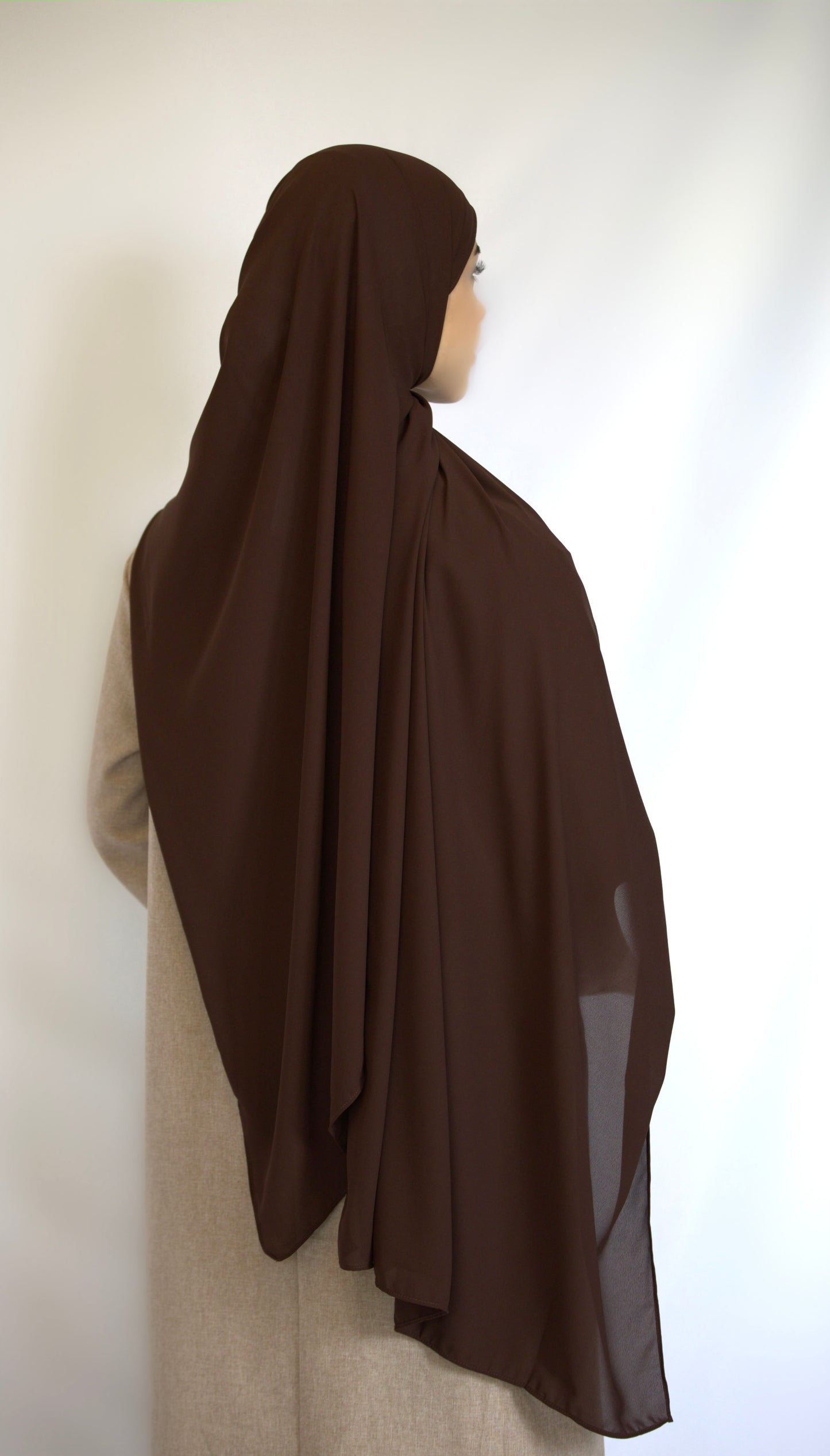 Premium Chiffon Hijab - Dunkelbraun