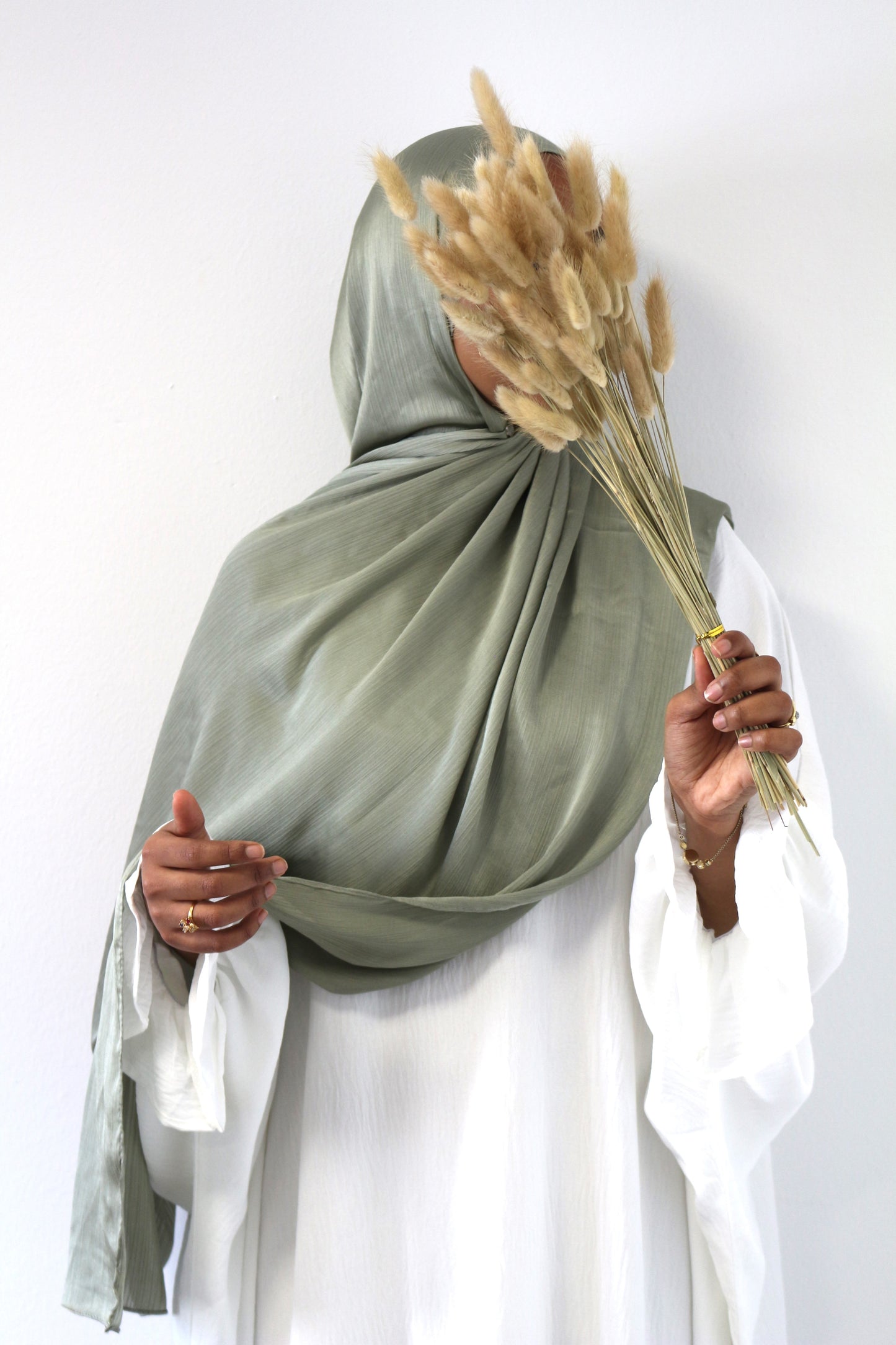 Satin Hijab - Grün